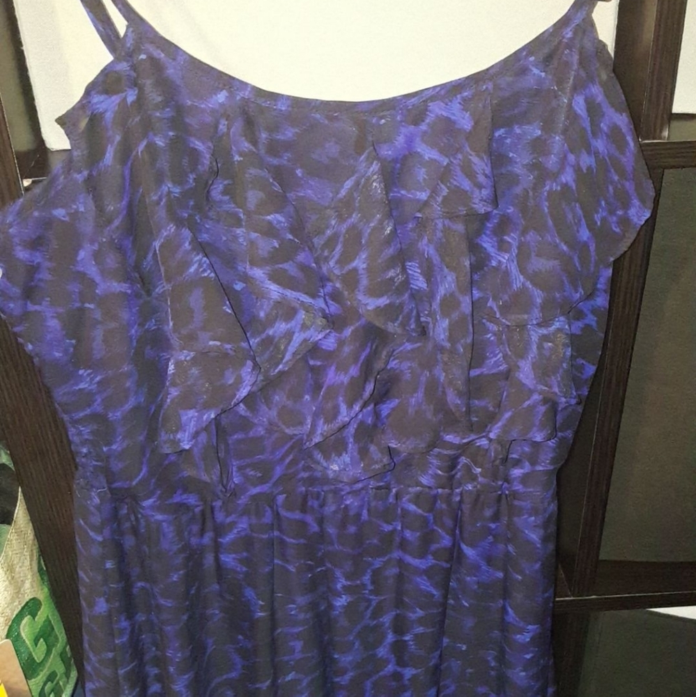 Blue leopard print dress